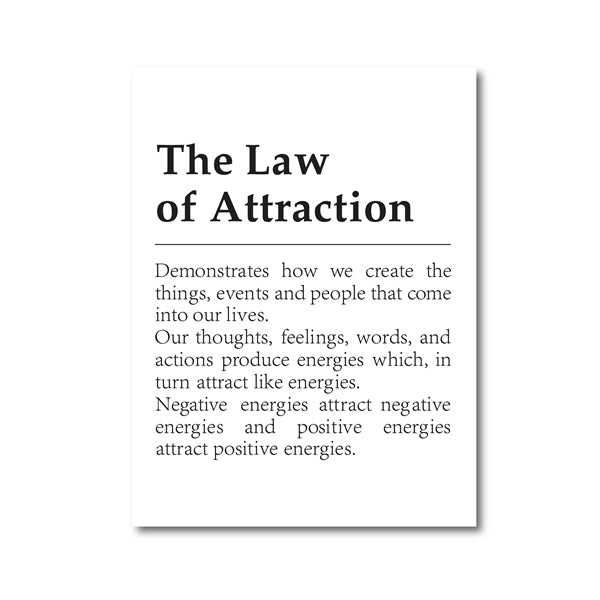 Law of Attraction Canvas Wall Art | Inspirational Mindset Poster Print