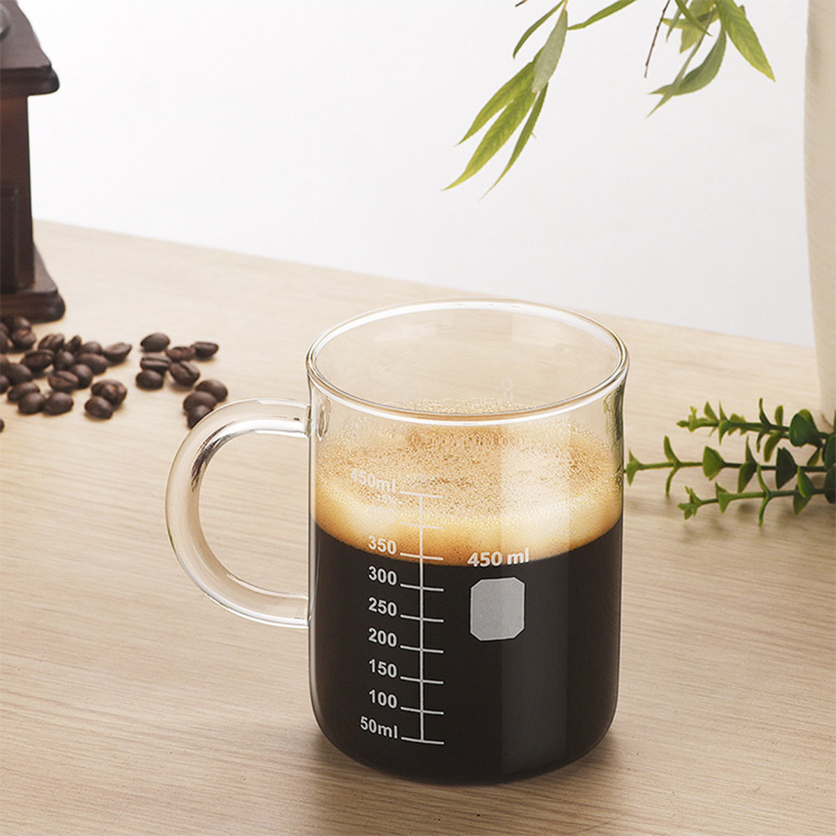 Classroom Science Borosilicate Glass Beaker Mug | Lab Coffee Cup with Scale Markings