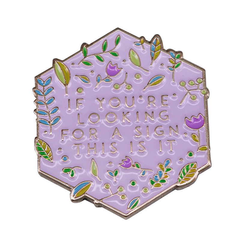 Floral Mental Health Awareness Brooch – Pink Copper Pin | Healing Truth Collection
