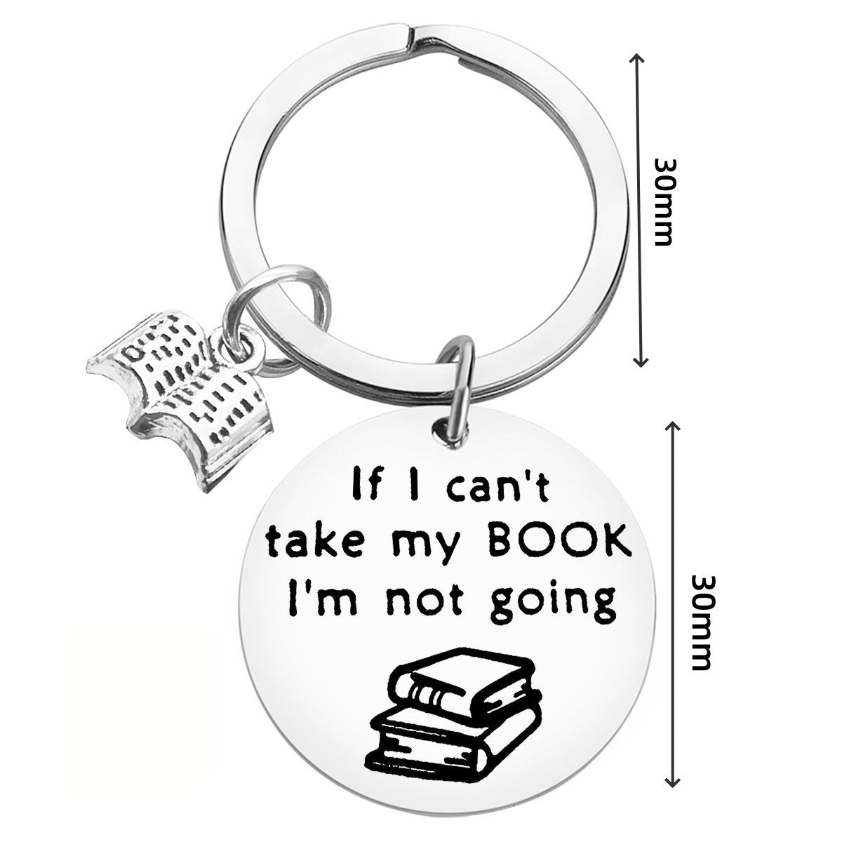 Book Lover Laser Engraved Keychain