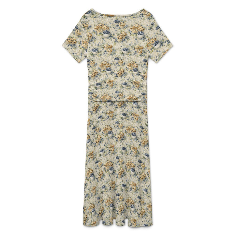 Blueberry Muffin Midi Dress – Southern Floral Wrap Dress