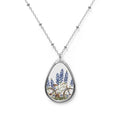 Bluebonnet pendant necklace – oval floral teardrop by Maximus Grace