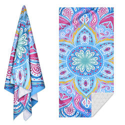 Double-Sided Printed Microfiber Beach Towel | Quick-Dry Fleece Beach Mat for Women