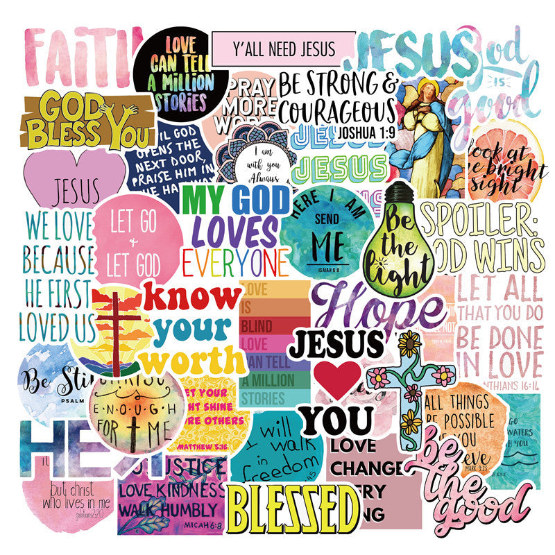 50 Jesus Faith Quote Stickers