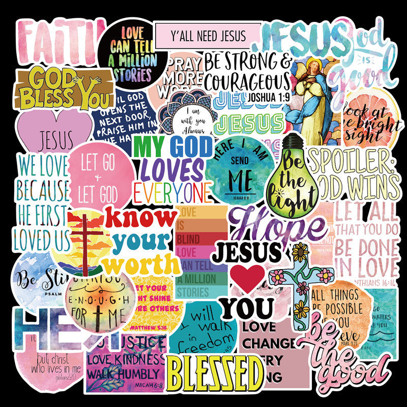 50 Jesus Faith Quote Stickers