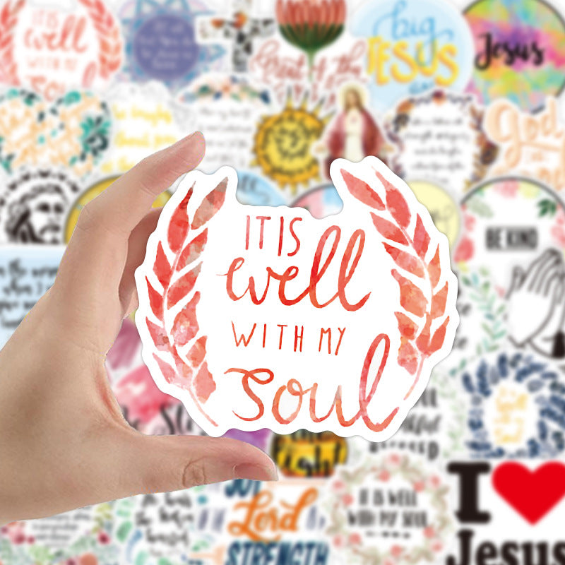 Jesus Christian Faith Helmet Stickers – 50 Pack