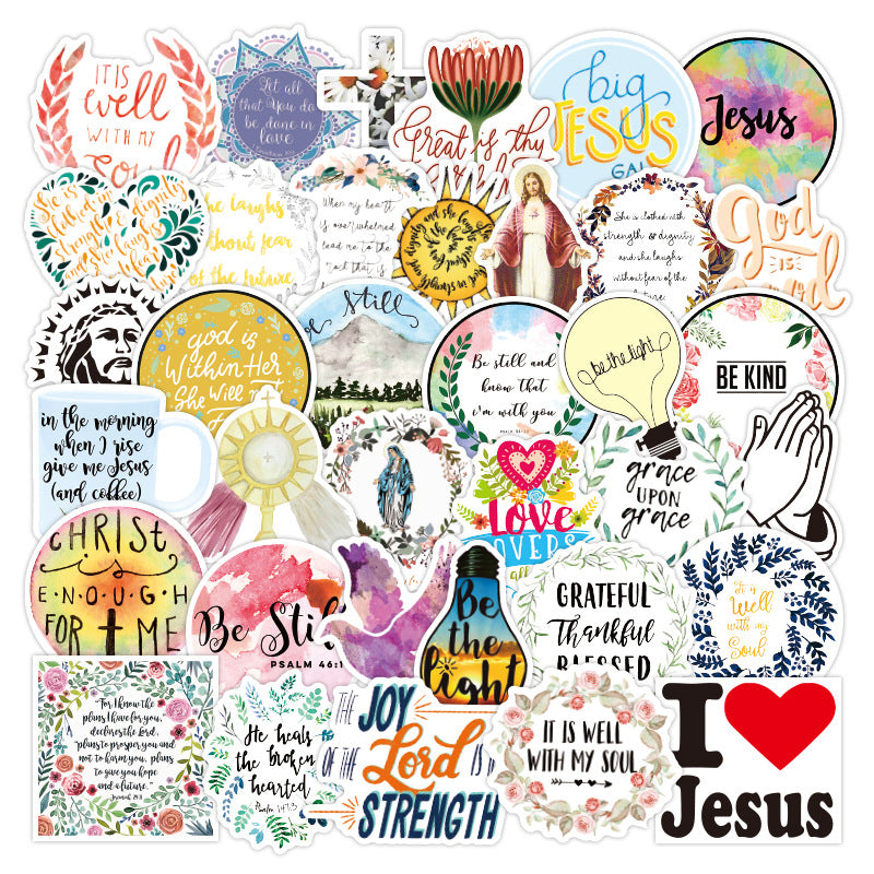 Jesus Christian Faith Helmet Stickers – 50 Pack