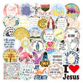 Jesus Christian Faith Helmet Stickers – 50 Pack