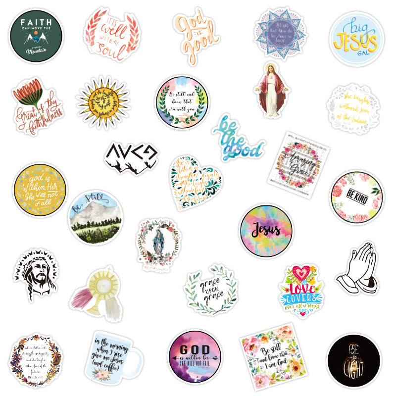 Jesus Christian Faith Helmet Stickers – 50 Pack