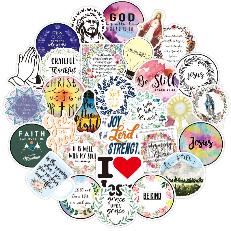 Jesus Christian Faith Helmet Stickers – 50 Pack