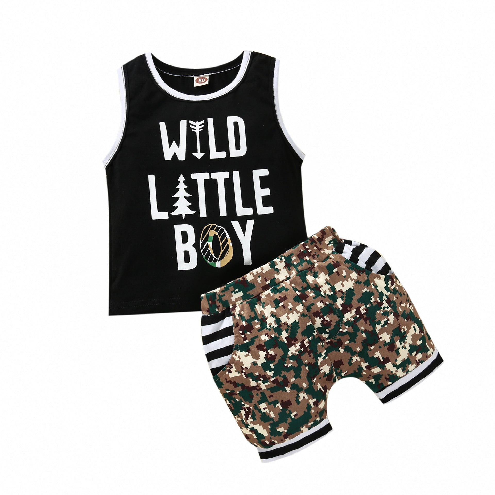 Kids camo vest and shorts set – boys two-piece by Maximus Grace