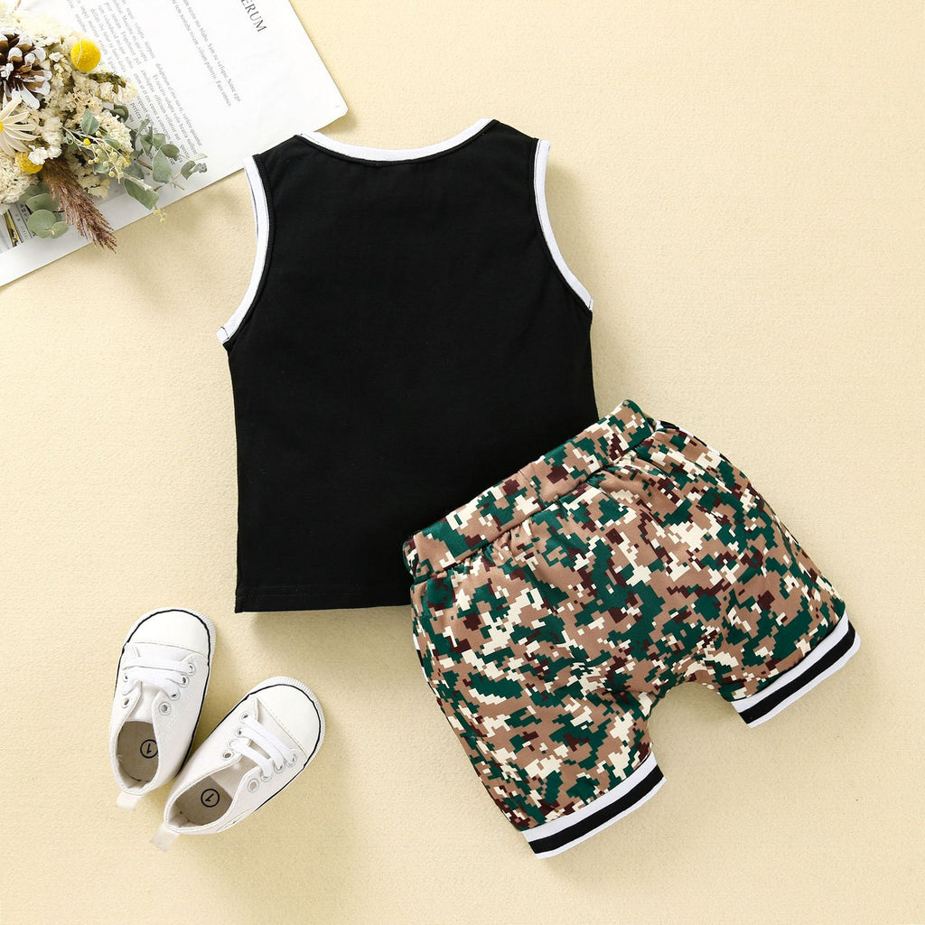 Kids camo vest and shorts set – boys two-piece by Maximus Grace