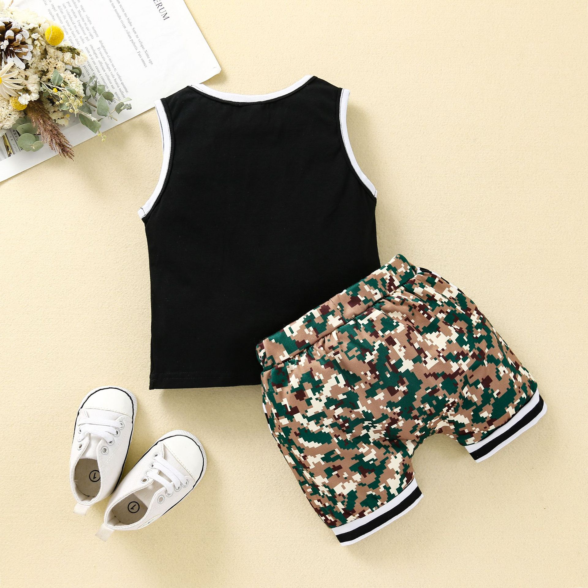 Kids camo vest and shorts set – boys two-piece by Maximus Grace