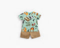 Baby cartoon animal print tee and shorts set by Maximus Grace
