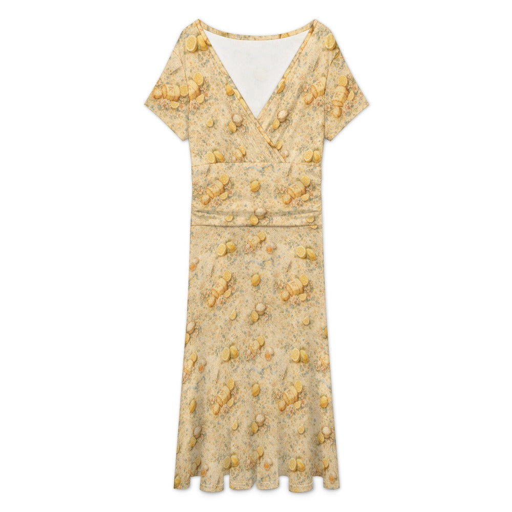 Lemon Pound Cake Wrap Dress – Southern Floral Midi