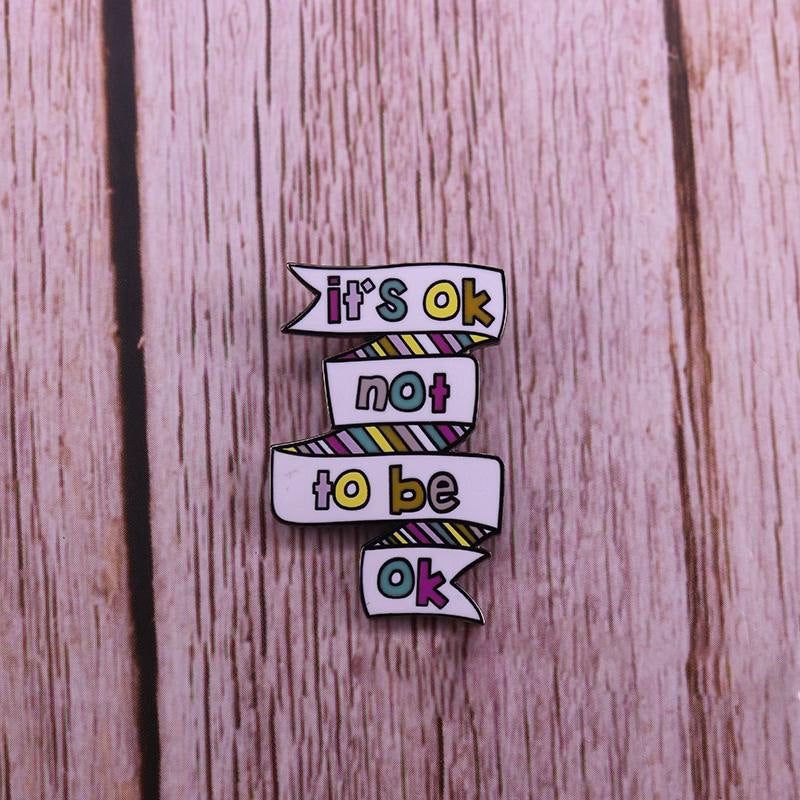 Mental Health Awareness Lapel Brooch – 30mm Copper Pin | Healing Truth Collection