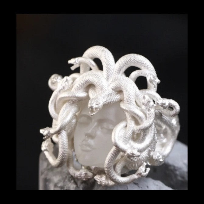 Medusa Queen Antique Coin Ring