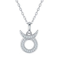 Taurus Zodiac Moissanite Necklace | S925 Platinum-Plated Silver Pendant | May Birthday Jewelry | GRA Certified