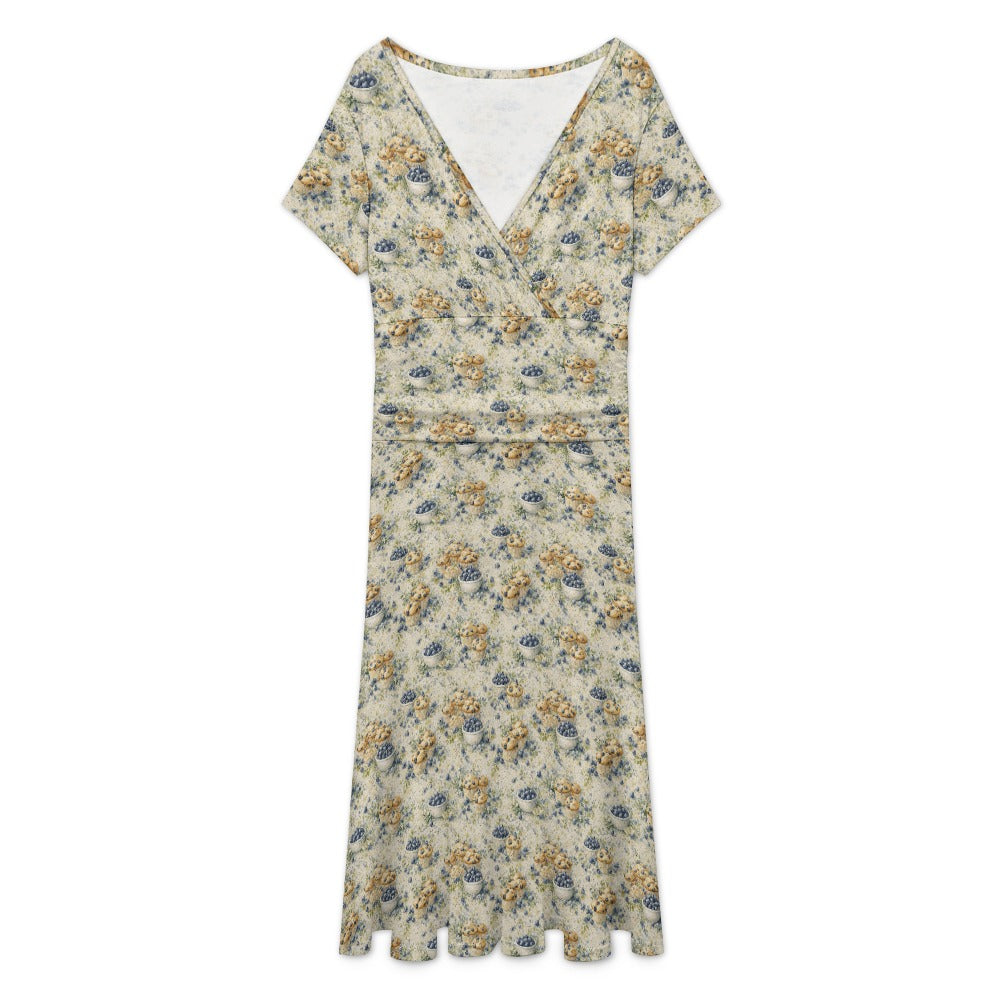 Blueberry Muffin Midi Dress – Southern Floral Wrap Dress