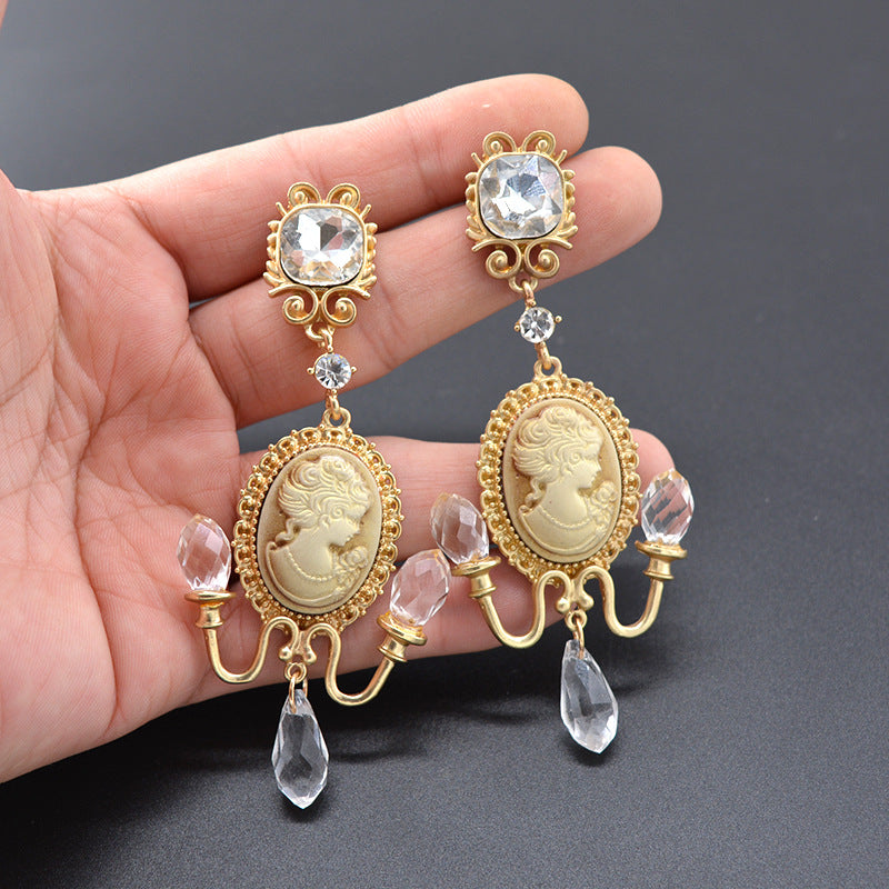Baroque Floral Gem Drop Earrings