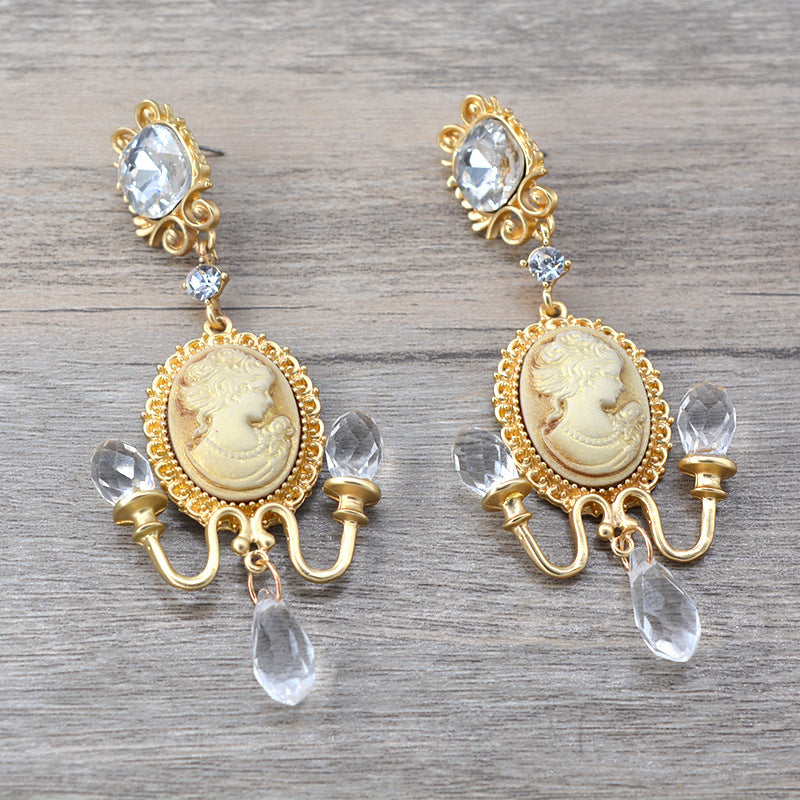 Baroque Floral Gem Drop Earrings