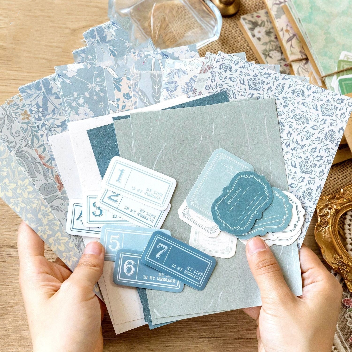 Retro Floral Journal Base Paper Set