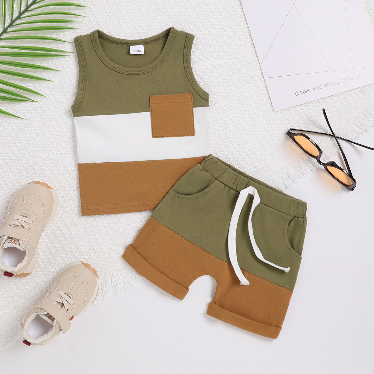 Baby cotton vest and shorts set – sleeveless summer two-piece by Maximus Grace