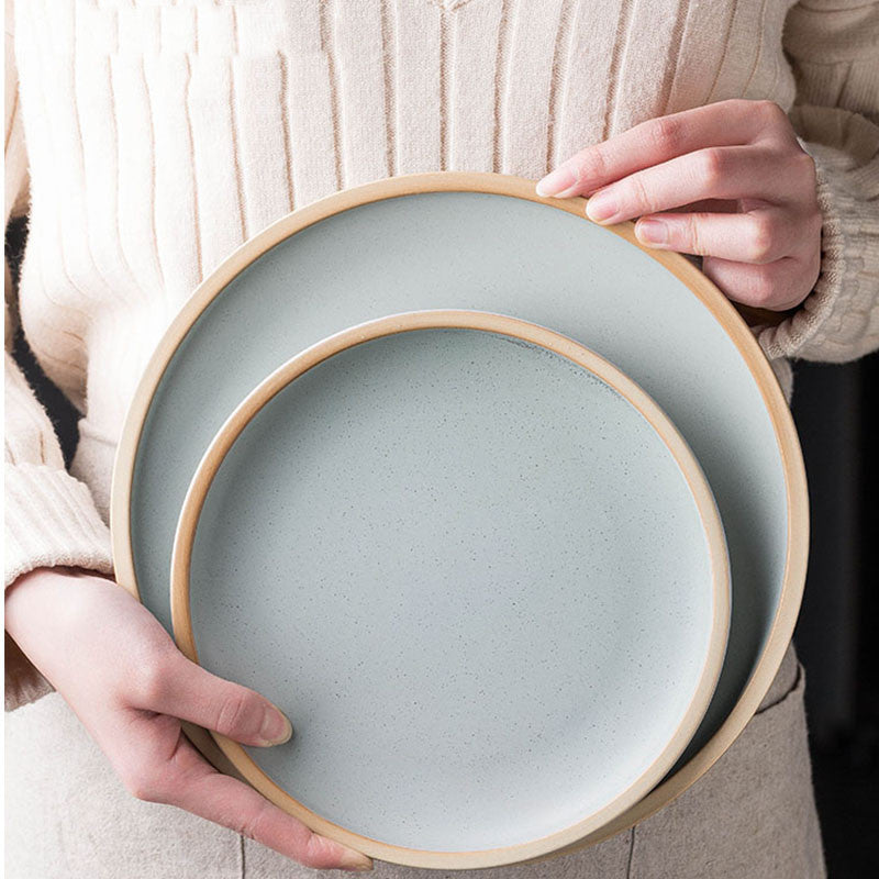 Matte ceramic dinner plate – 10 inch blue sesame glaze by Maximus Grace