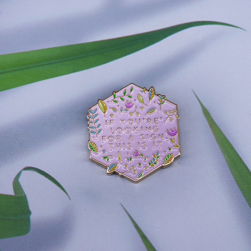 Floral Mental Health Awareness Brooch – Pink Copper Pin | Healing Truth Collection