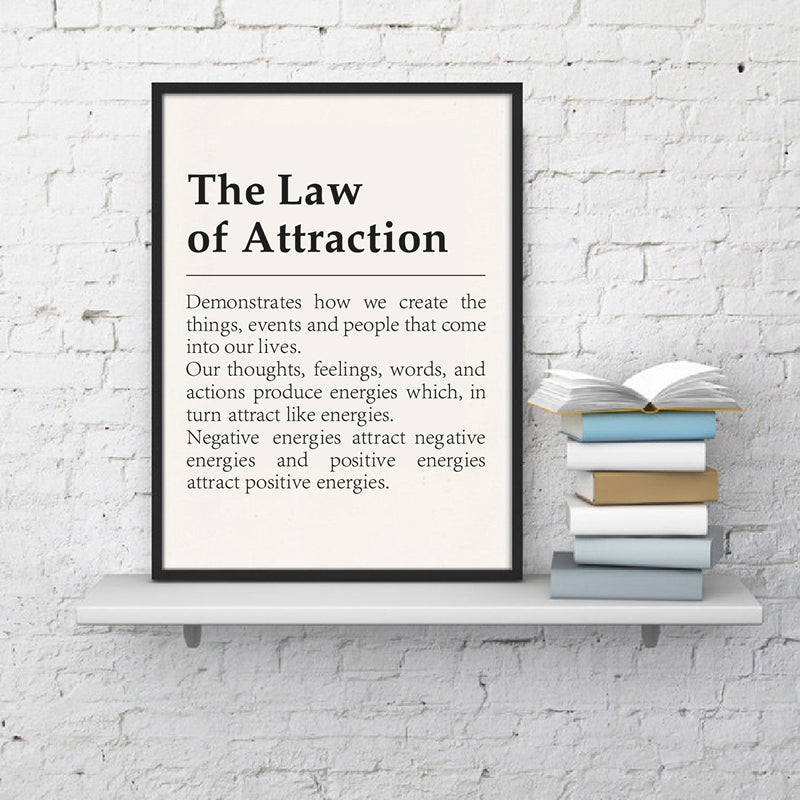 Law of Attraction Canvas Wall Art | Inspirational Mindset Poster Print