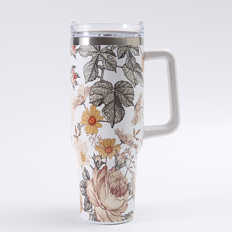 Southern Grace 40oz Large Tumbler with Handle | 1200ml Ice Coffee Cup