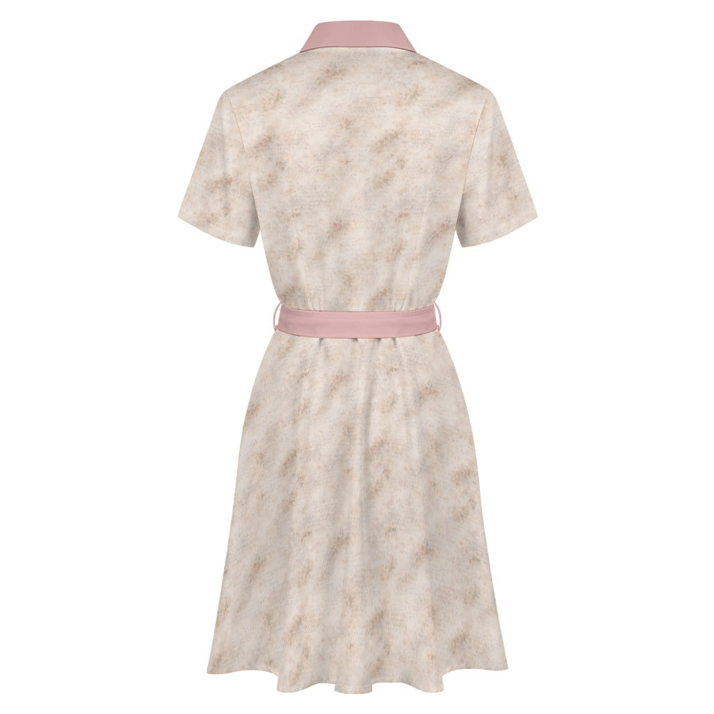 Lessons in Bloom Shirt Dress – Dusty Rose Belted Midi Dress
