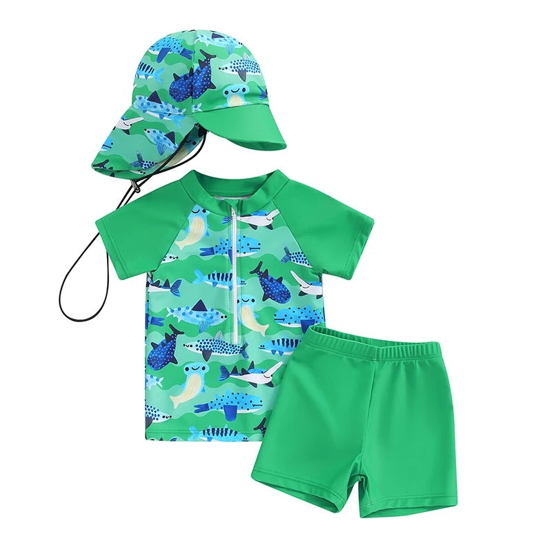 Children's Split Swimsuit Hat Suit