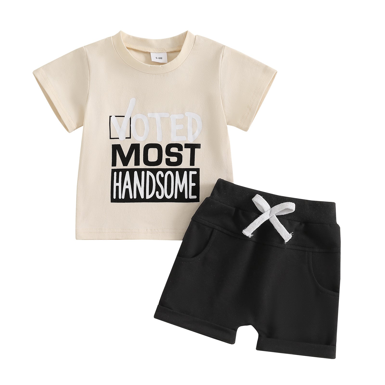 Handsome but trouble letter print short sleeve set by Maximus Grace