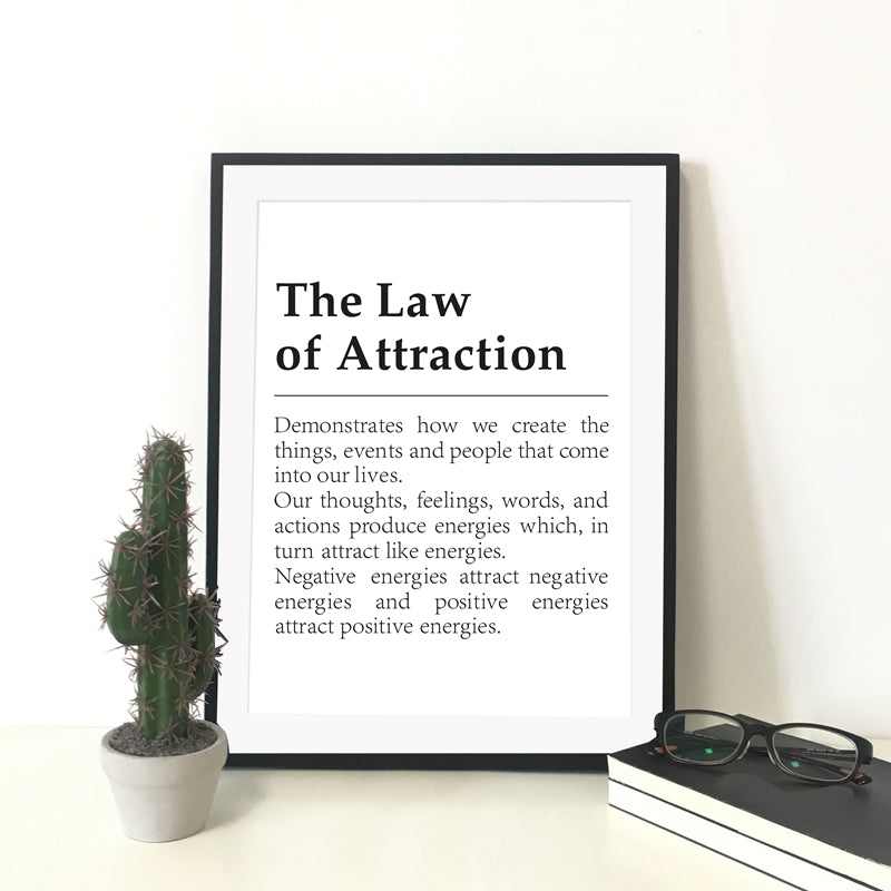 Law of Attraction Canvas Wall Art | Inspirational Mindset Poster Print