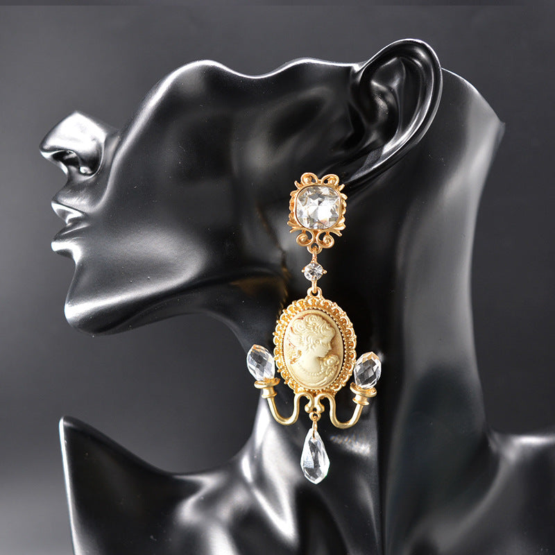 Baroque Floral Gem Drop Earrings