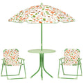 4 - Piece Kids Outdoor Garden Table & Chair Set with Adjustable Parasol | Nature Pattern - Maximus Grace