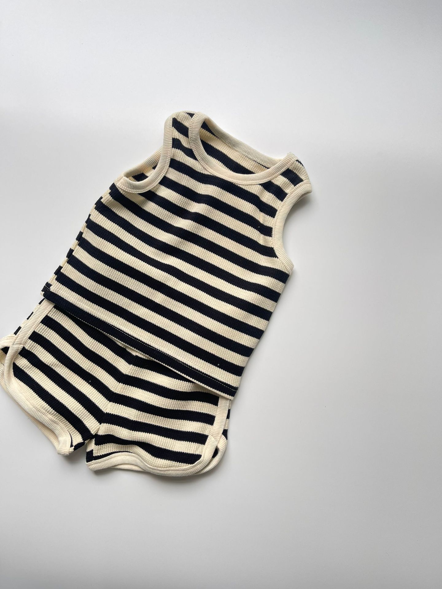 Kids Striped Cotton Vest Top & Shorts Set