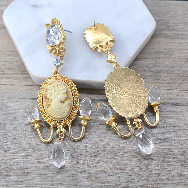 Baroque Floral Gem Drop Earrings