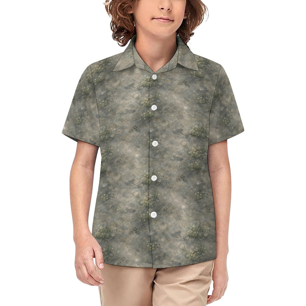 Searching for Squished Frogs Button-Up Shirt – Kids