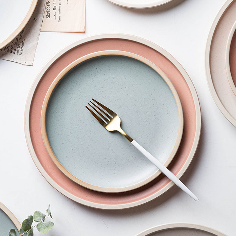 Matte ceramic dinner plate – 10 inch blue sesame glaze by Maximus Grace