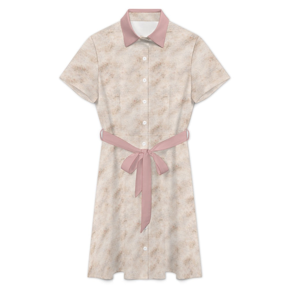 Lessons in Bloom Shirt Dress – Dusty Rose Belted Midi Dress
