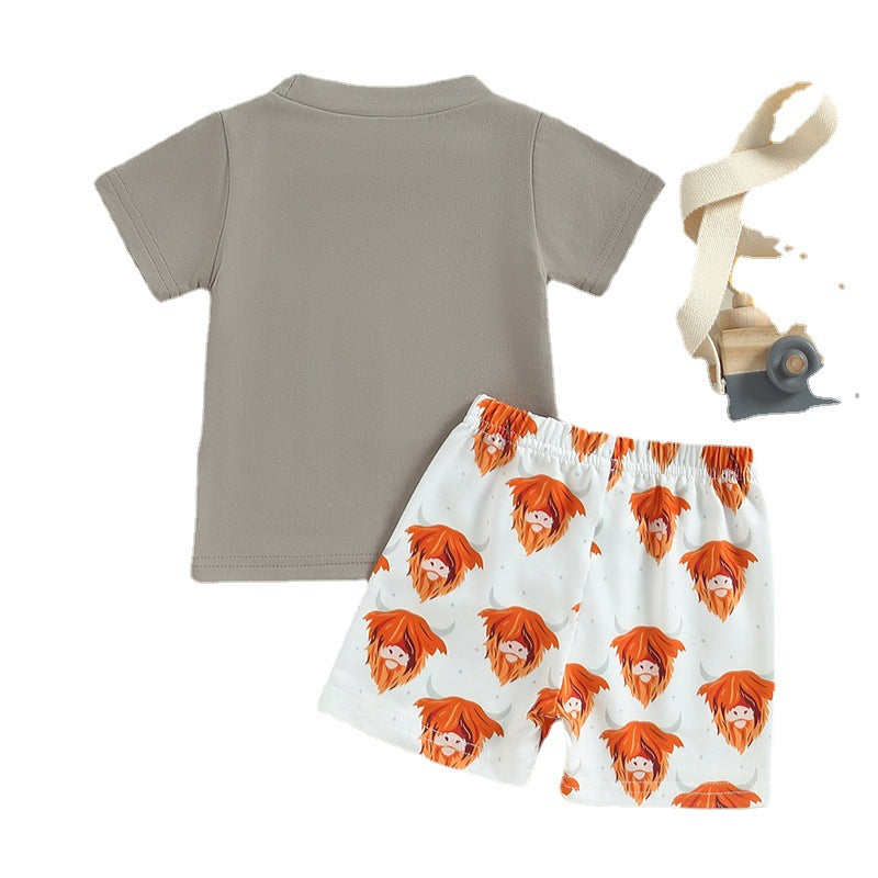 Animal print set – kids tee and bell-bottom pants by Maximus Grace