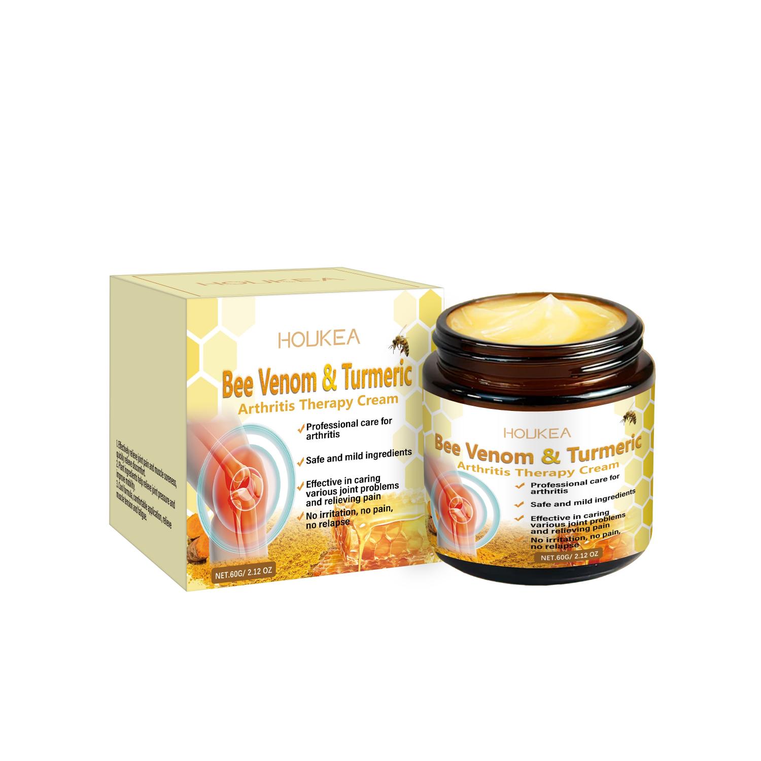 Arthritis Therapy Relief Cream | Bee Venom Turmeric Mint Formula | 60g May Awareness