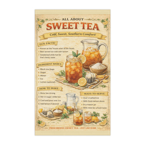 Sweet Tea Tea Towel – Vintage Recipe Kitchen Decor, Southern Drink Guide