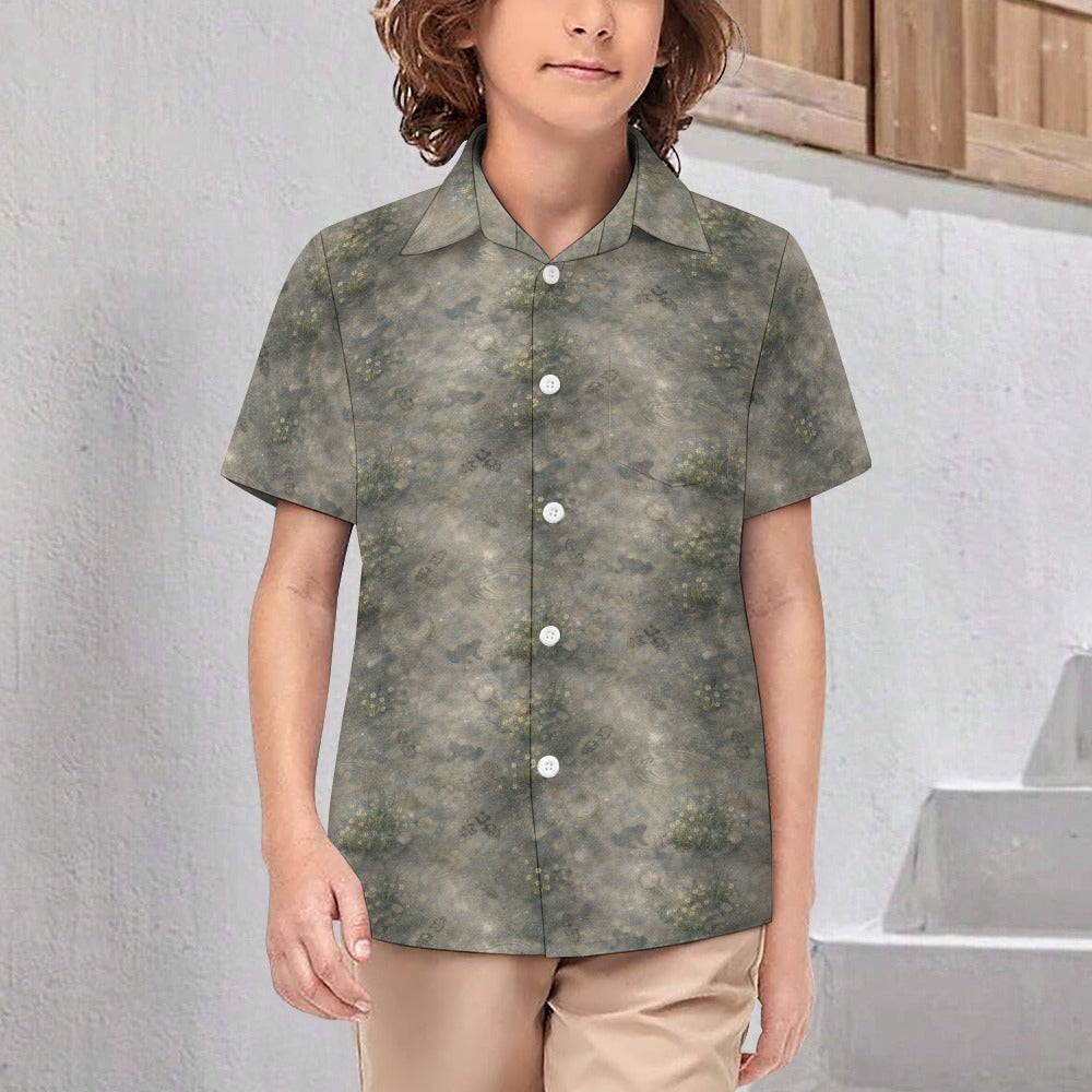 Searching for Squished Frogs Button-Up Shirt – Kids