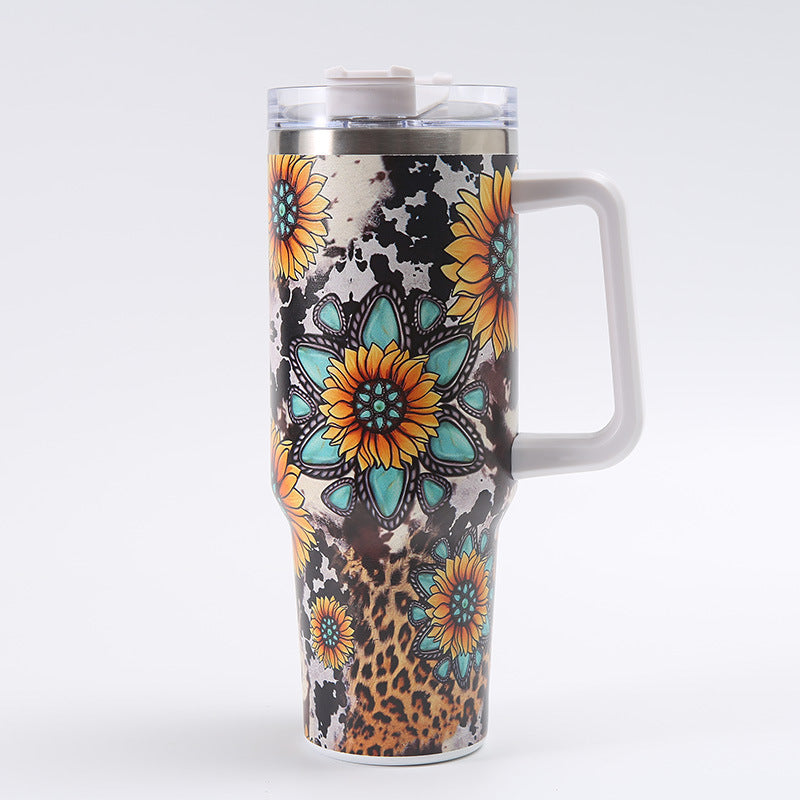 Southern Grace 40oz Large Tumbler with Handle | 1200ml Ice Coffee Cup