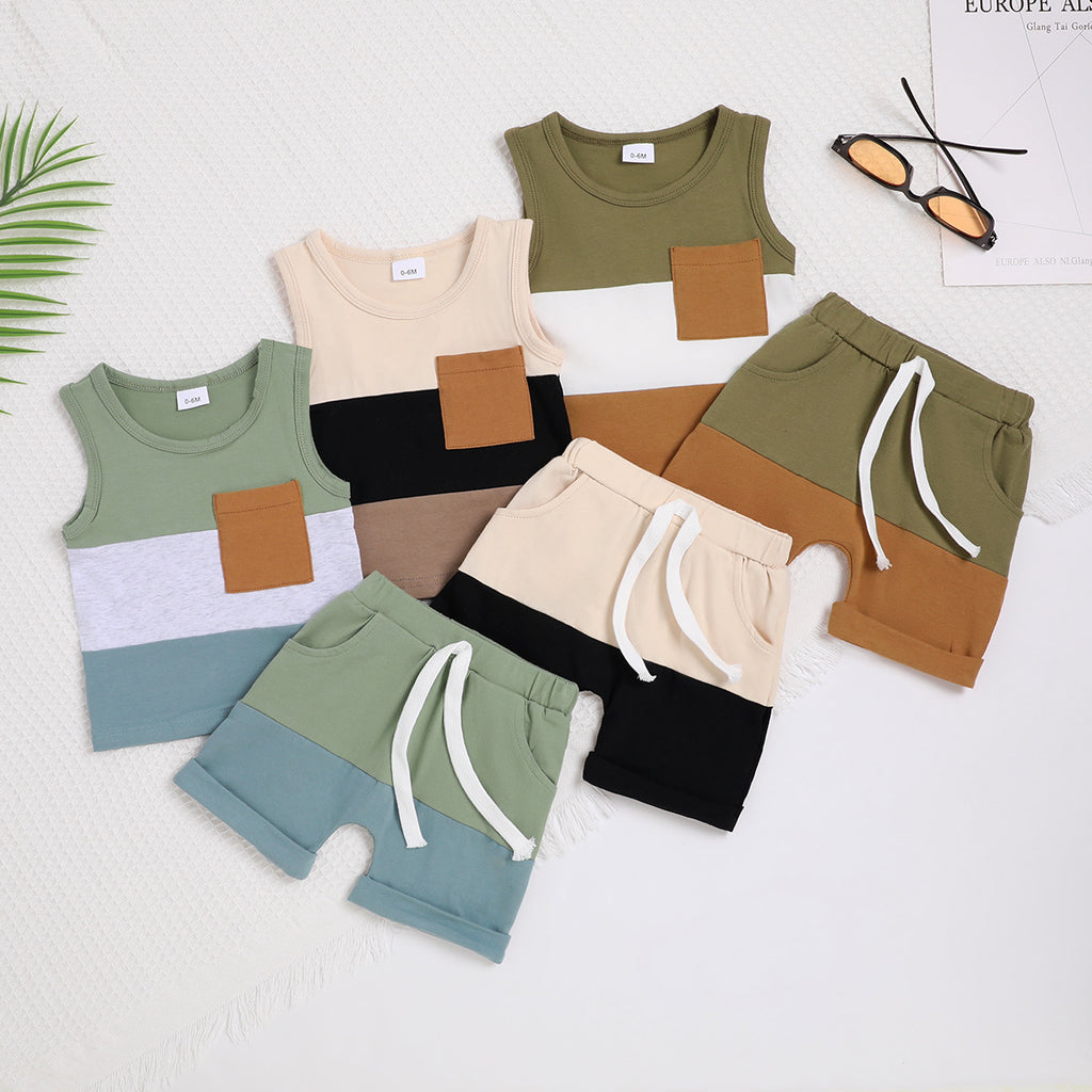 Baby cotton vest and shorts set – sleeveless summer two-piece by Maximus Grace