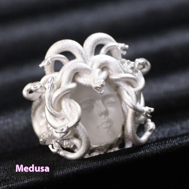 Medusa Queen Antique Coin Ring