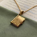 Carved Openable Book Pendant Necklace – Book Lover Jewelry in Gold & Silver